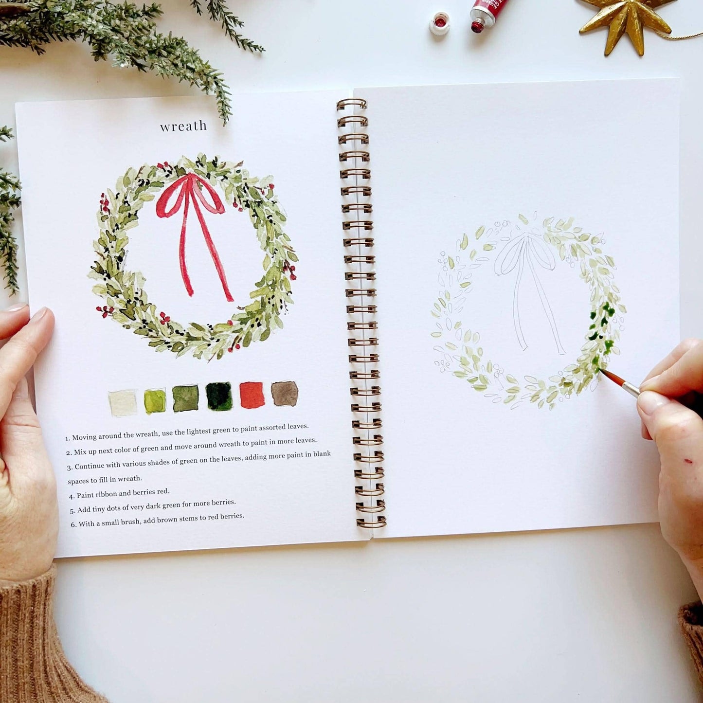 The Porch Christmas watercolor workbook