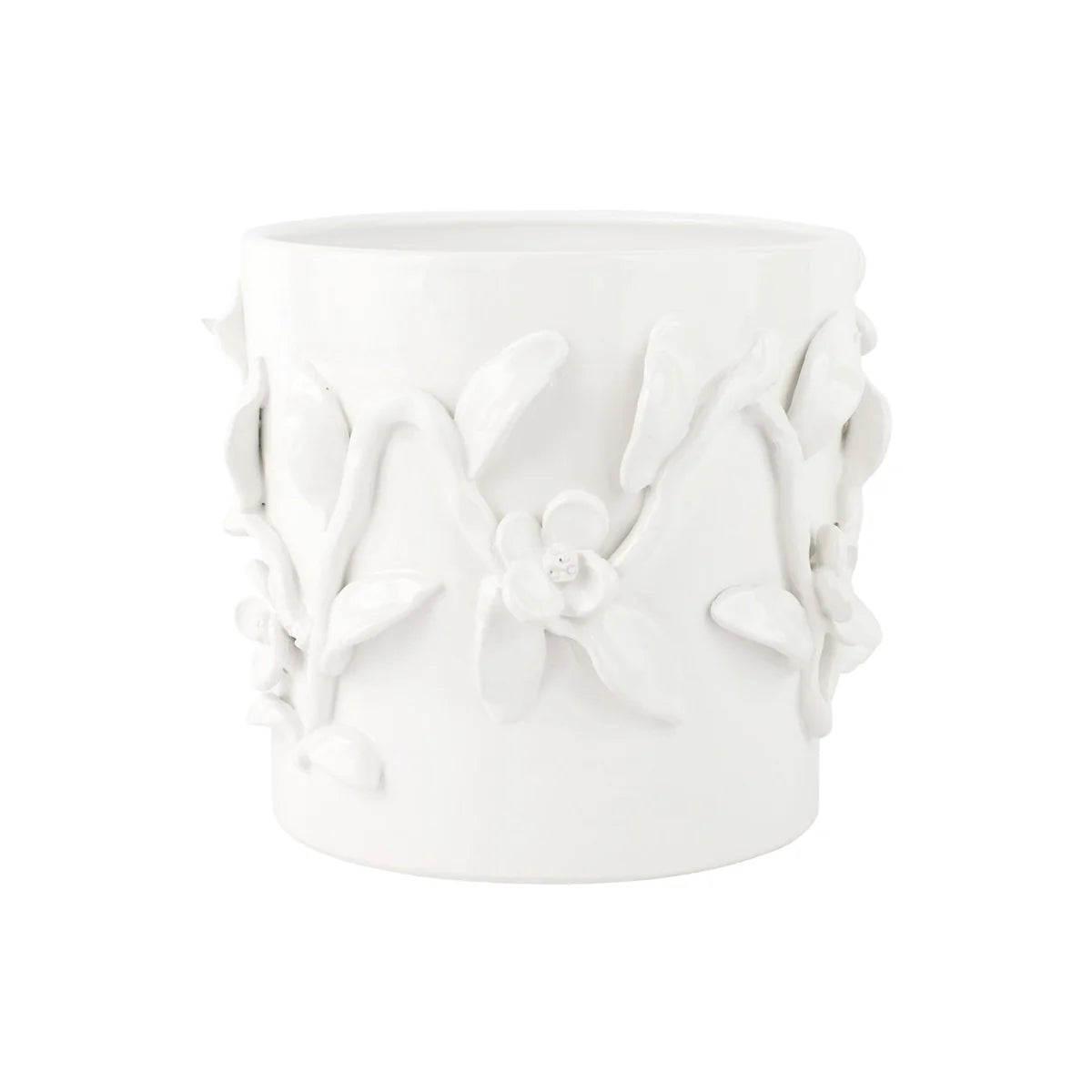 Vietri Bougainvillea Garden White Short Cachepot