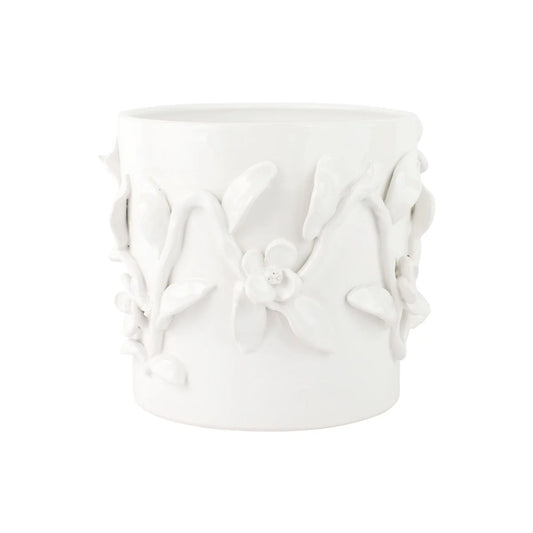 Vietri Bougainvillea Garden White Short Cachepot