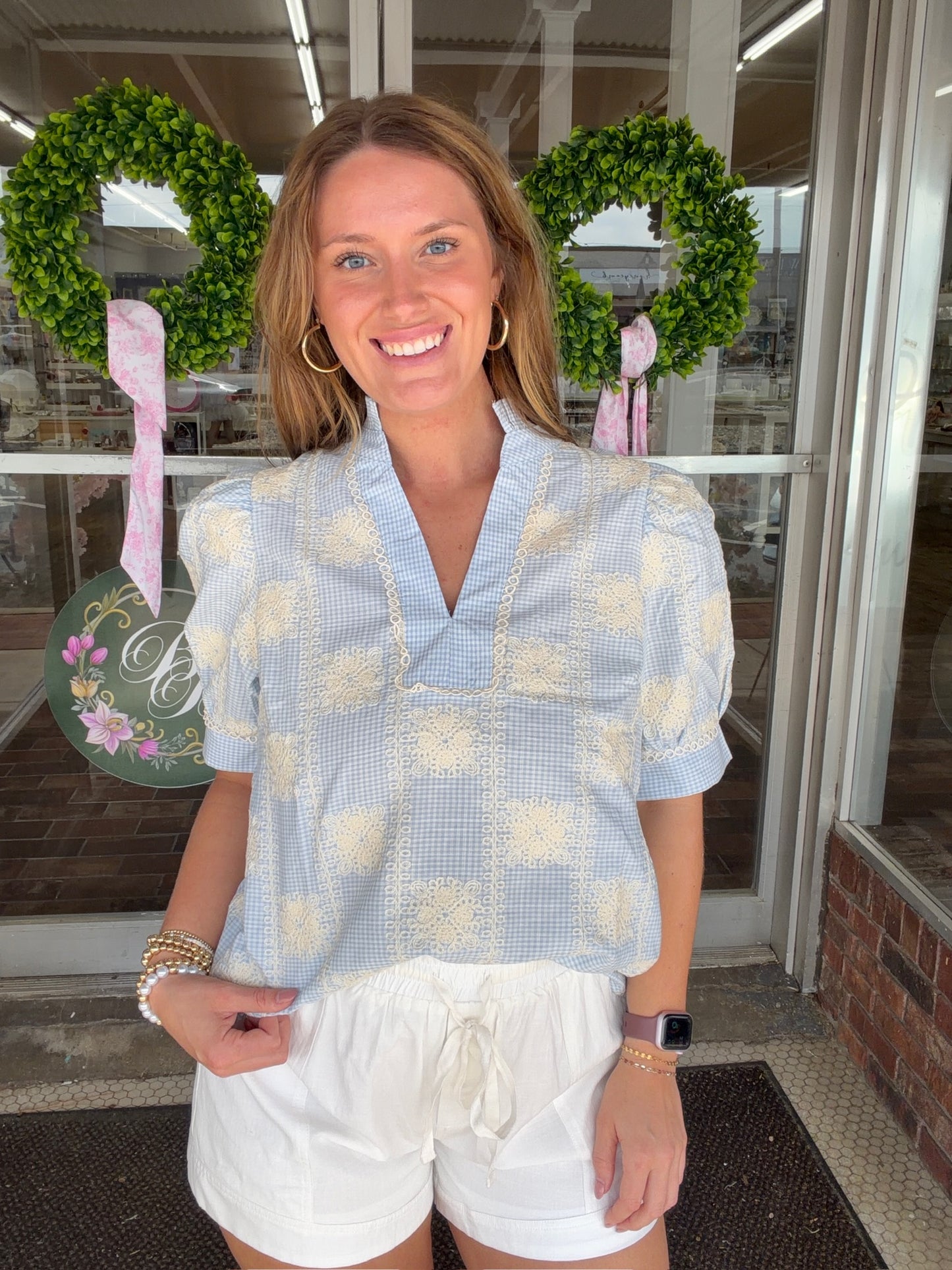 Gingham Patchwork Top