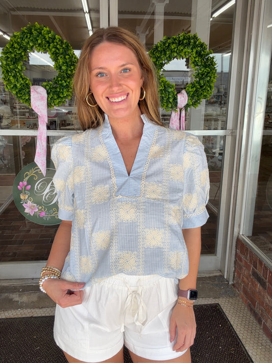 Gingham Patchwork Top