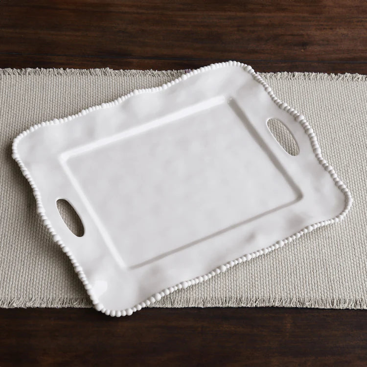 Beatriz Ball VIDA Alegria Rectangular Tray With Handles- White