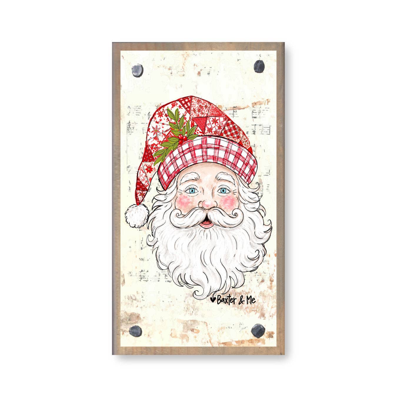The Porch Baxter and Me Quilted Santa Happy Block