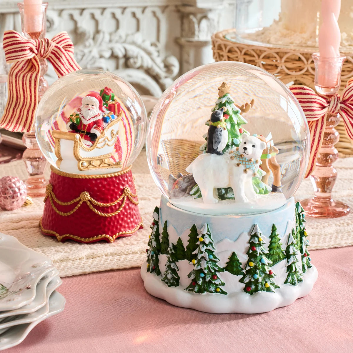 North Pole Animal Snow Globe