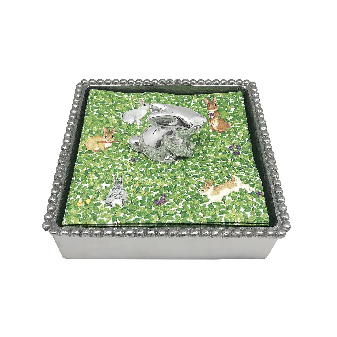 Mariposa Bunny Beaded Napkin Box Set