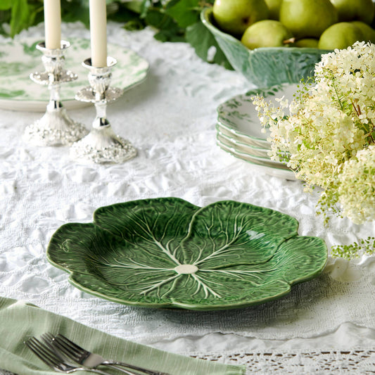 The Porch Le Jardin Cabbage 3-D Round Platter 13in