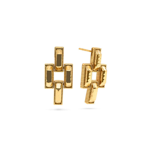 Capucine De Wulf Pathway Post Small Link Earrings- Gold