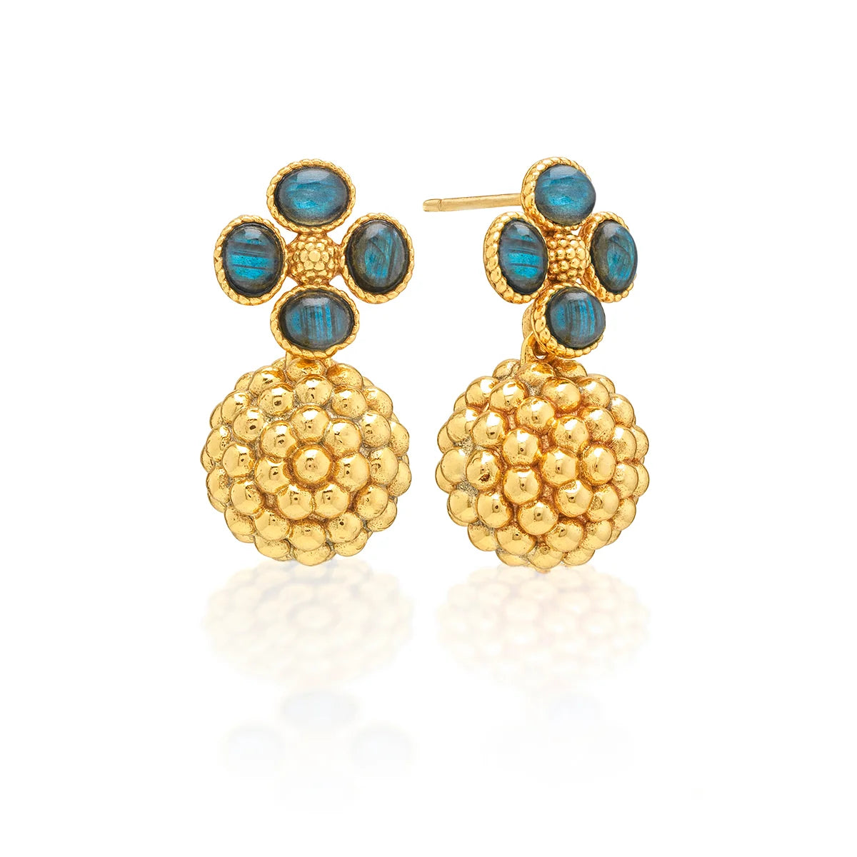 Capucine De Wulf Berry Clover Drop Earrings - Blue Labradorite