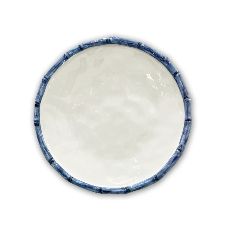 Beatriz Ball VIDA Bamboo 9" Salad Plate Set of 4 (White and Blue)