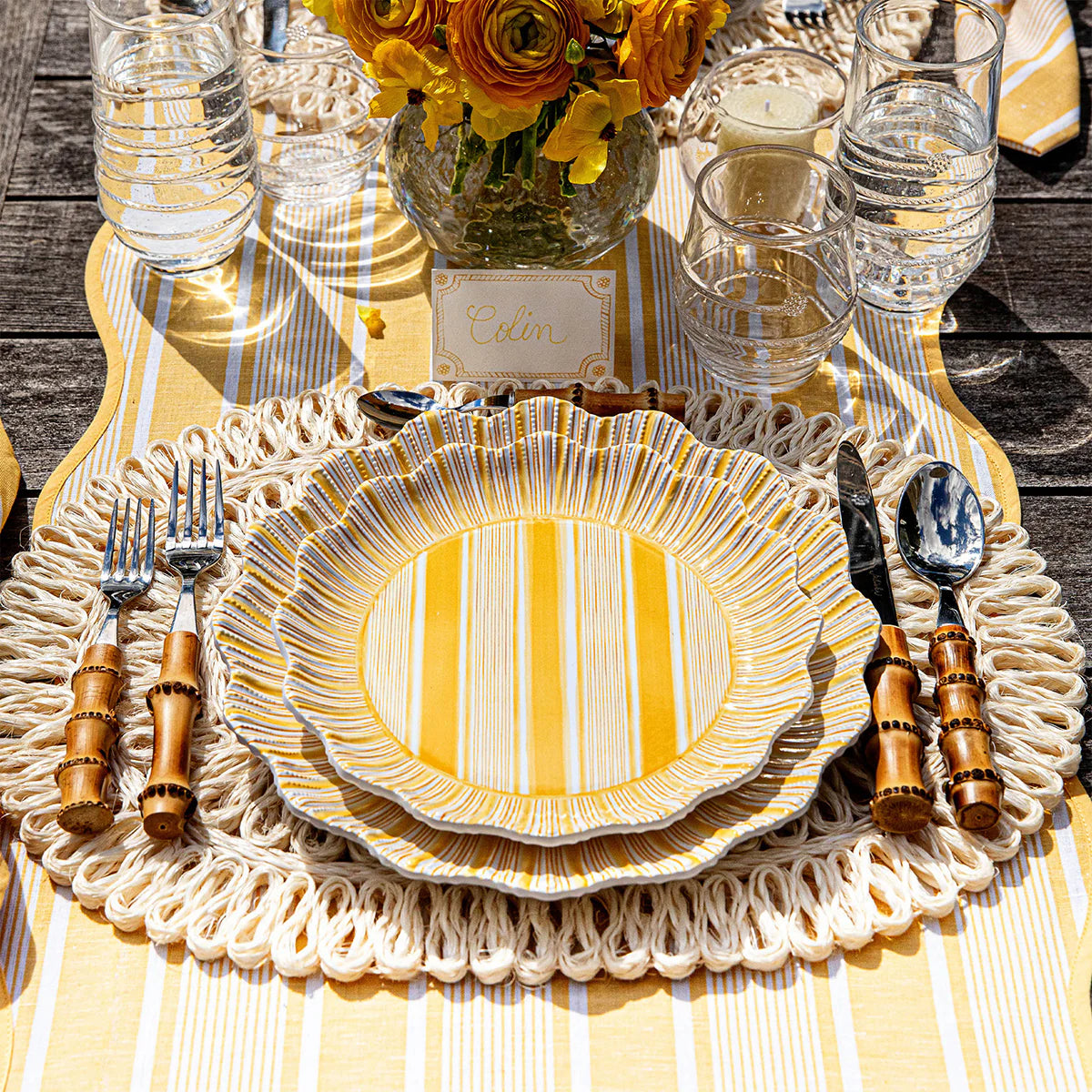 Juliska Cabana Striped Salad Plate - Sunshine