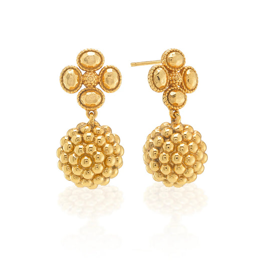 Capucine De Wulf Berry Clover Drop Earrings- Gold