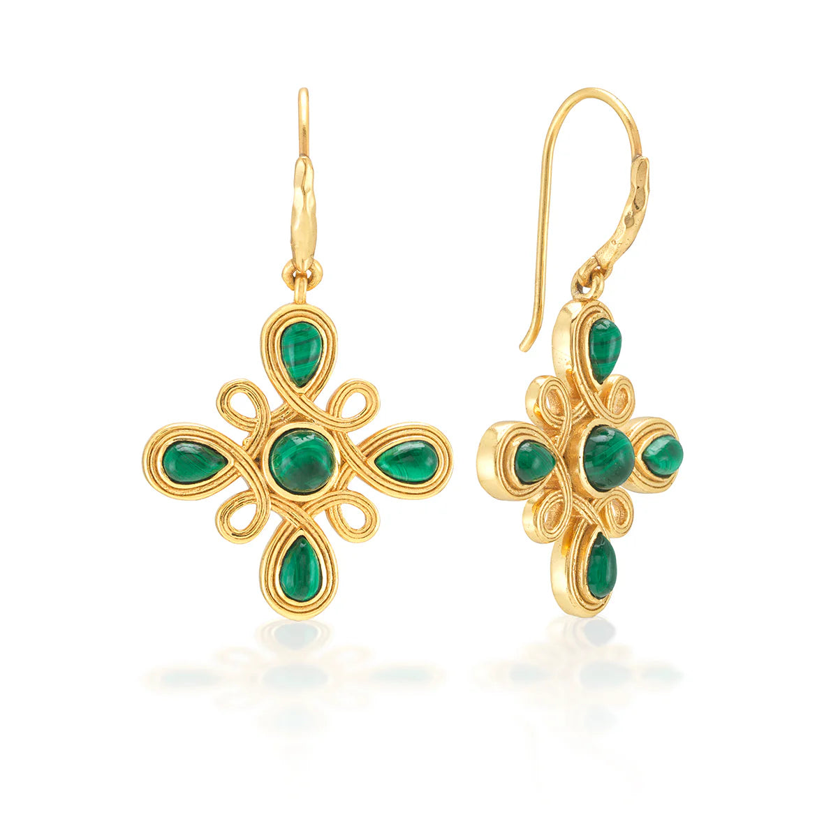 Capucine De Wulf Monique Gem Dangle Earrings- Malachite