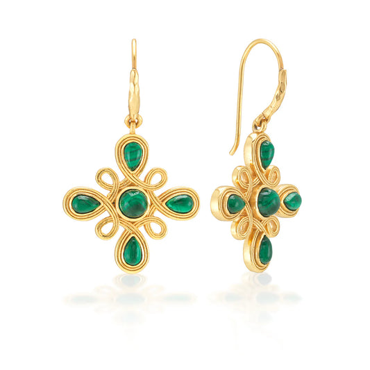 Capucine De Wulf Monique Gem Dangle Earrings- Malachite