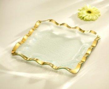 Annieglass Ruffle Square Tray