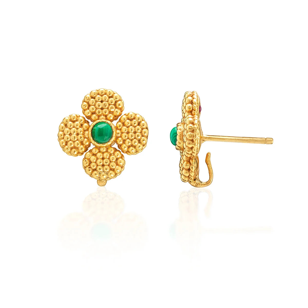 Capucine de Wulf Clover Convertible Duo Earrings - Malachite
