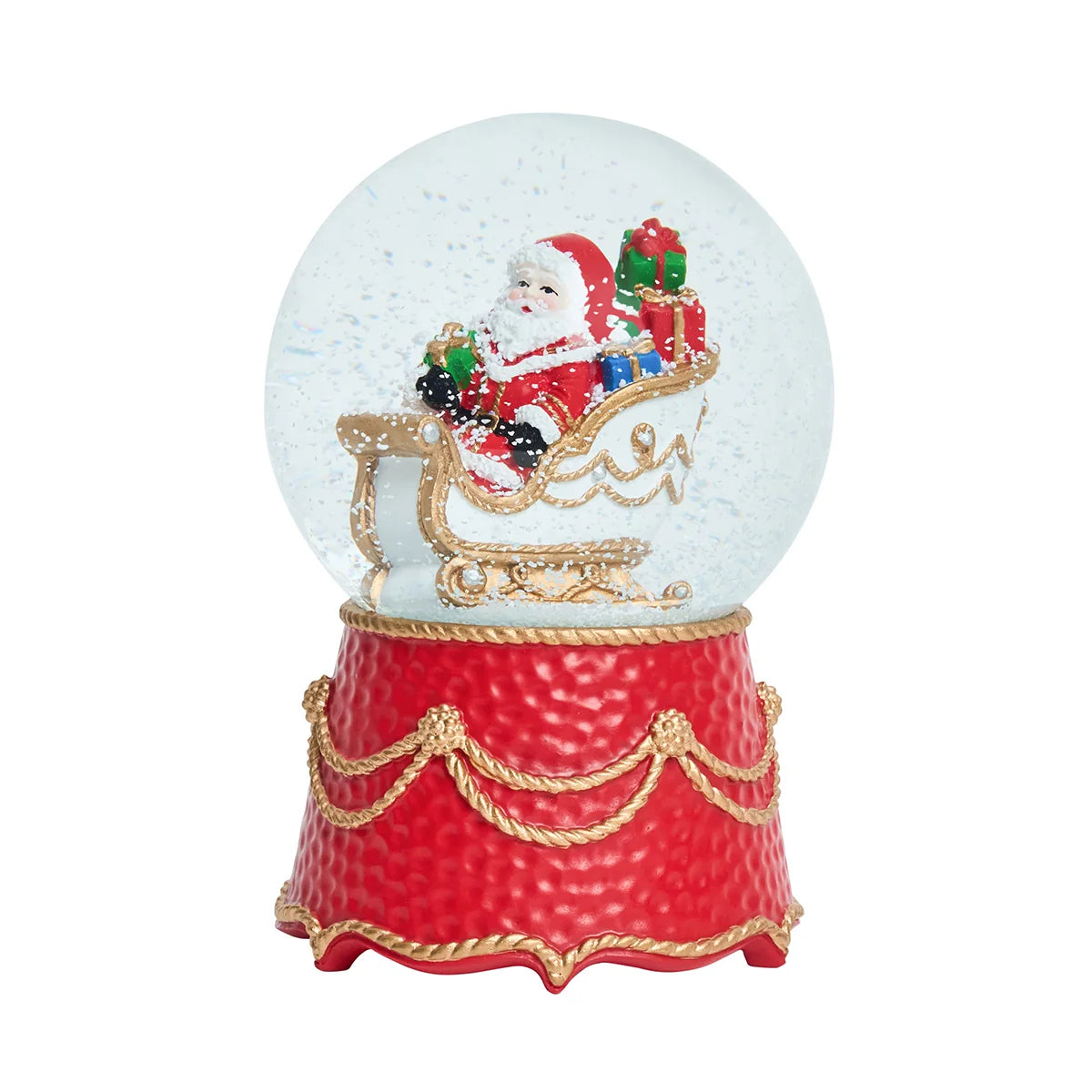 North Pole Santa in Sleigh Snow Globe