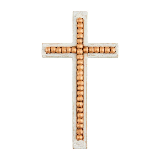 The Porch Mud Pie Large Gold Bead Cross