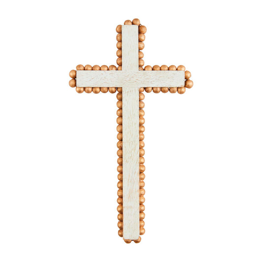 The Porch Mud Pie Medium Gold Bead Cross