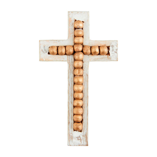 The Porch Mud Pie Small Gold Bead Cross