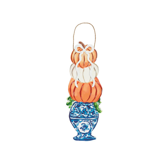 The Porch Mud Pie Pumpkin Topiary Doorhanger