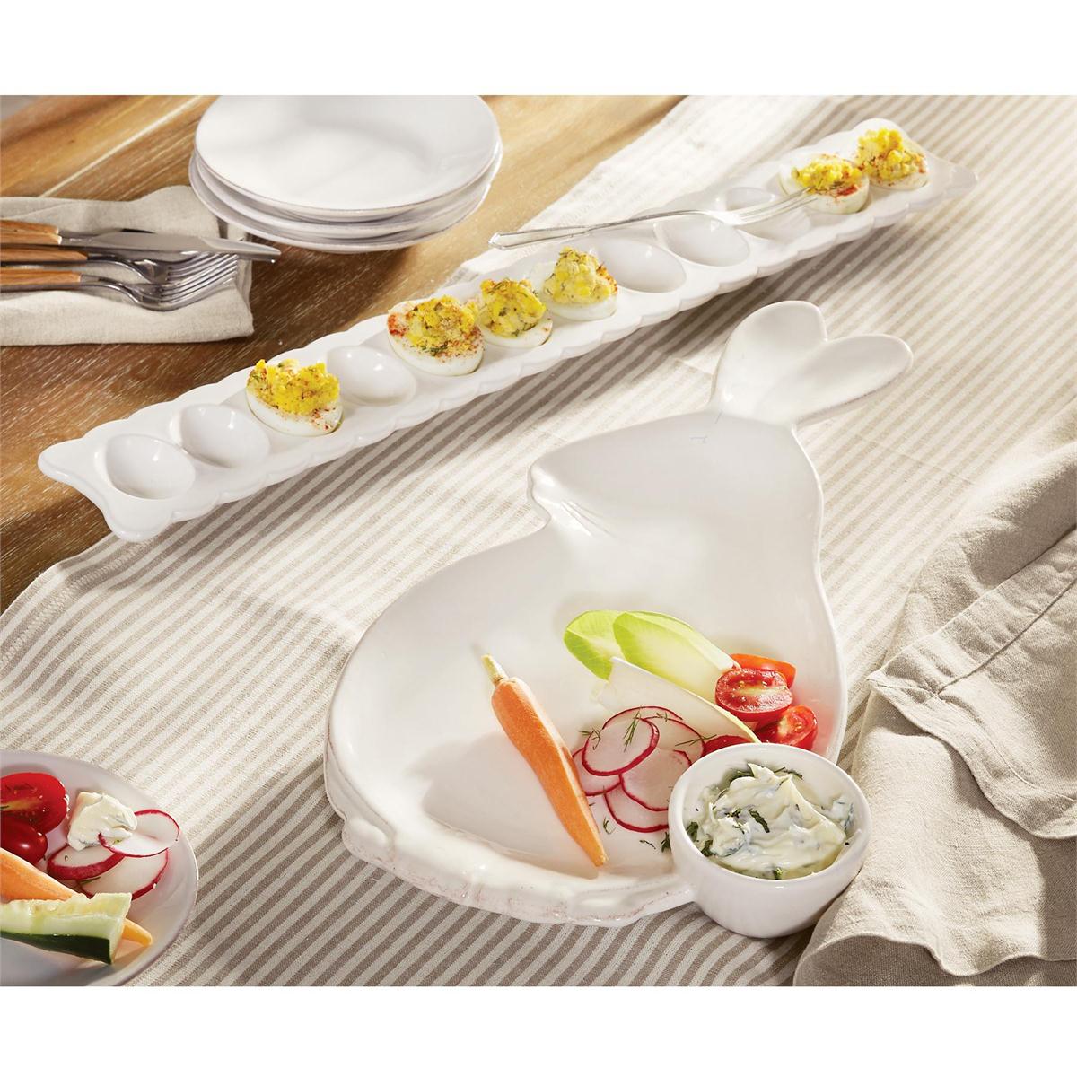The Porch Mud Pie Deviled Egg Tray and Fork Set