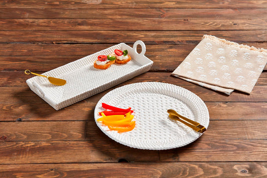 The Porch Mud Pie Woven Stoneware Platter