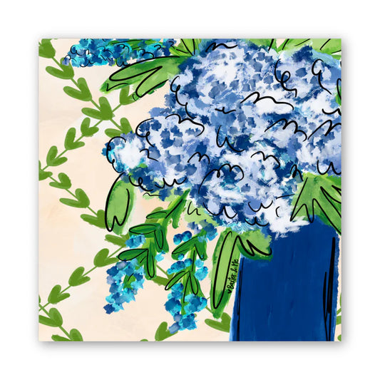 The Porch Baxter and Me Blue Floral with Greenery Canvas