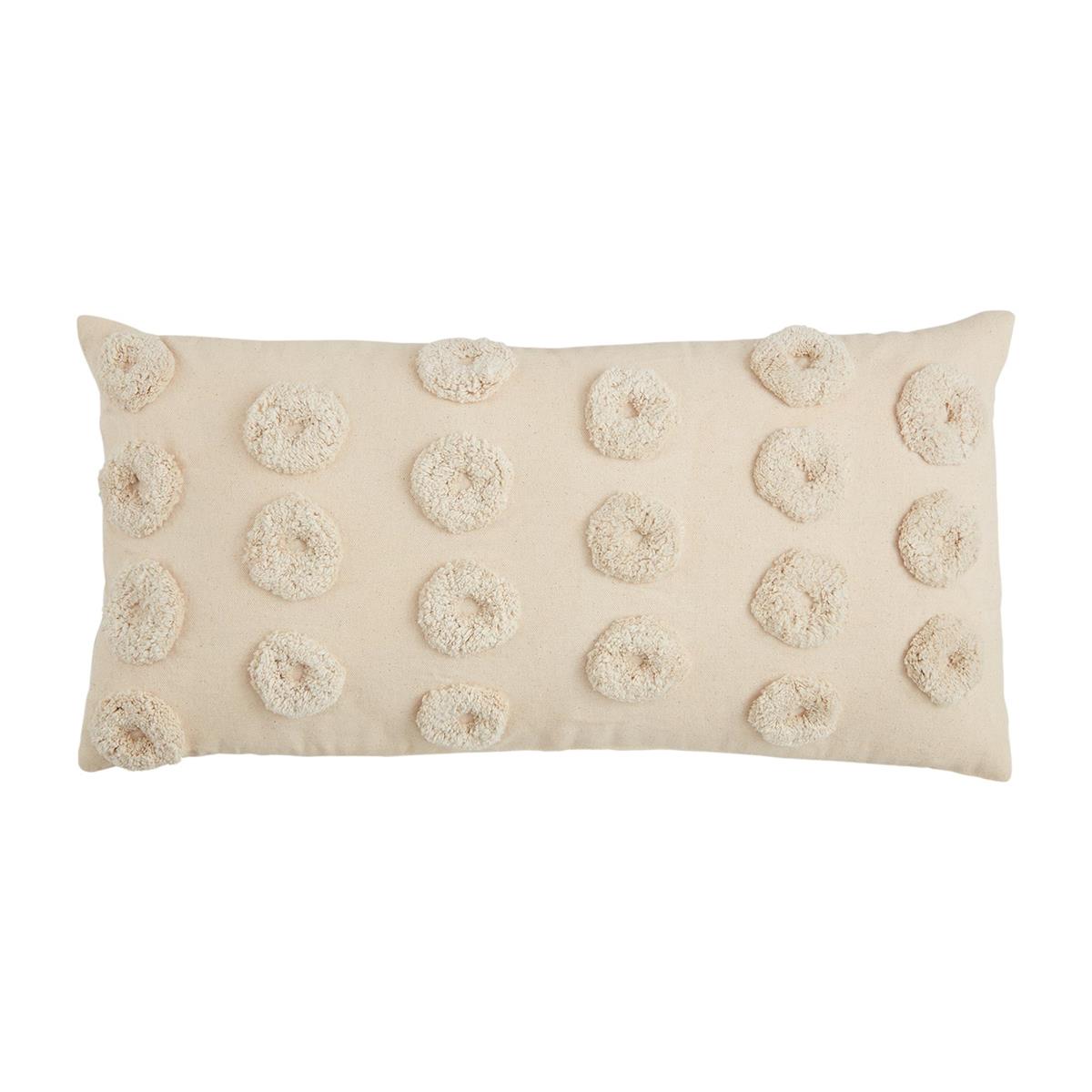 The Porch Mud Pie Lumbar Tufted Dot Pillow