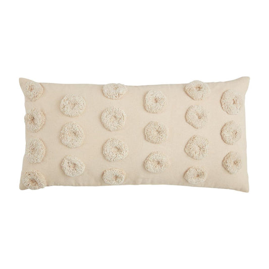 The Porch Mud Pie Lumbar Tufted Dot Pillow