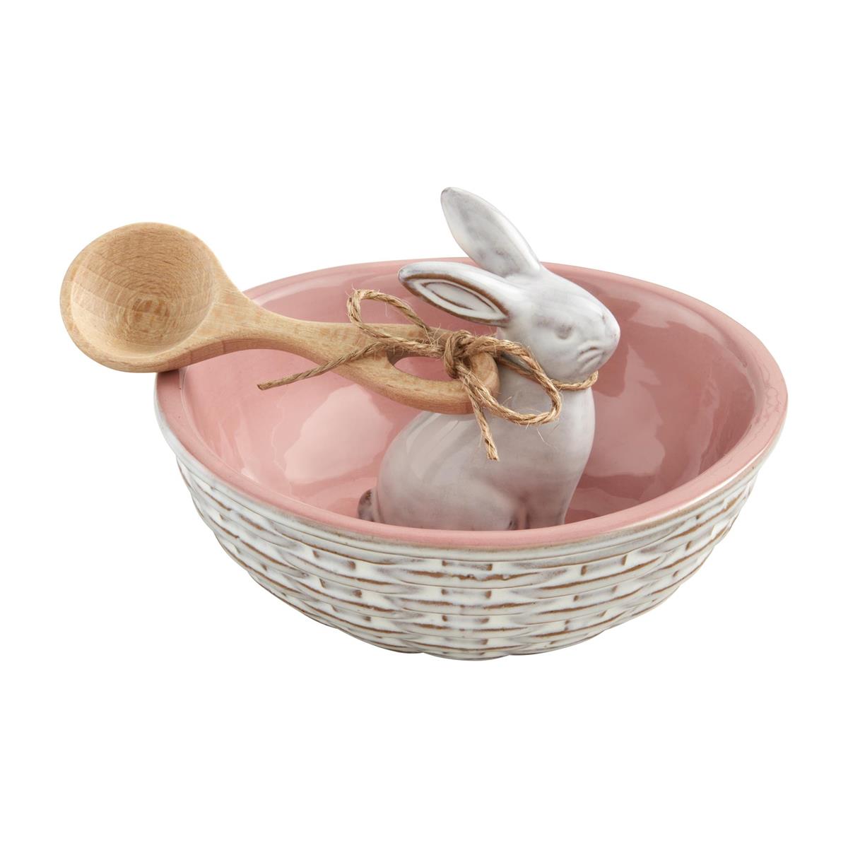 The Porch Mud Pie Pink Bunny Candy Bowl Set