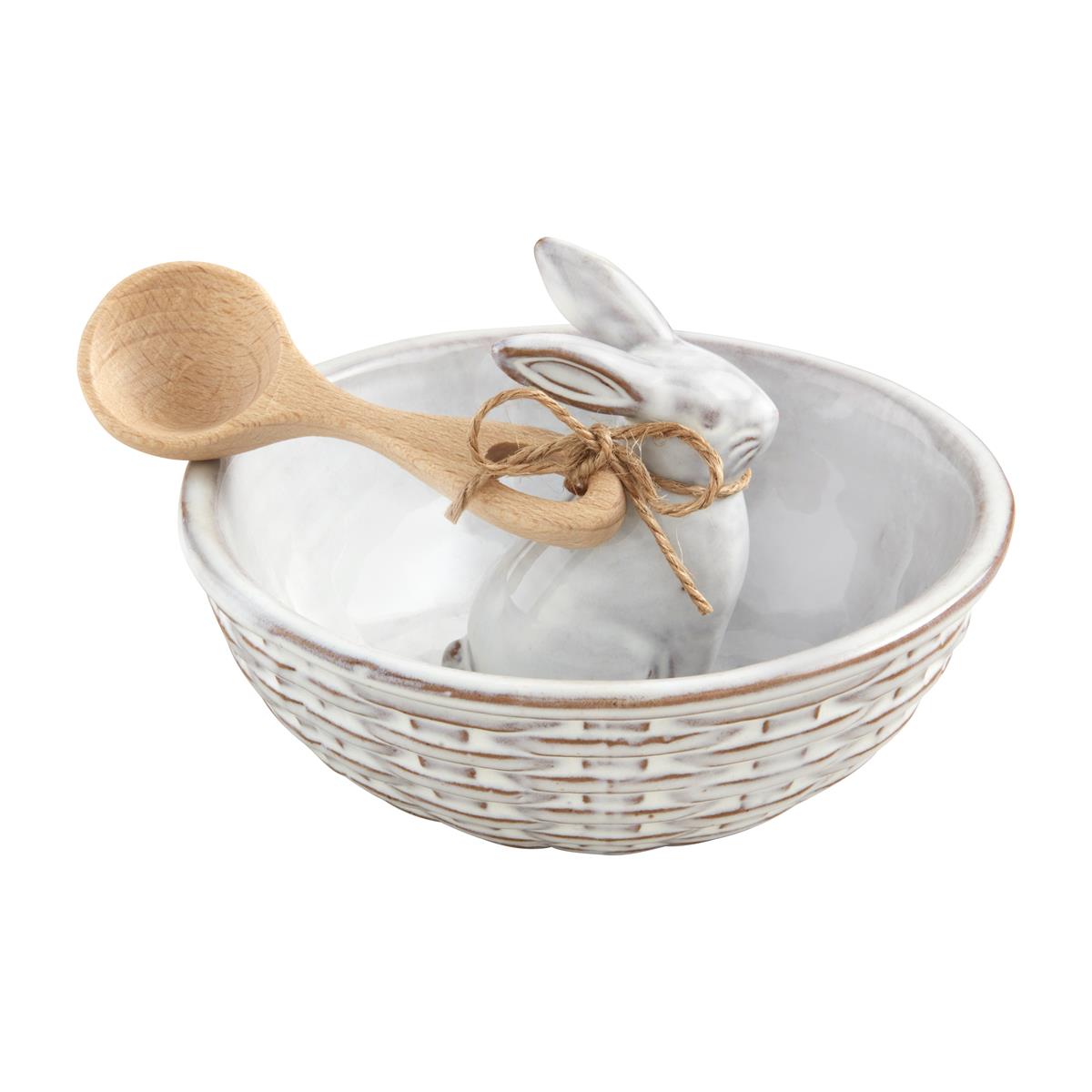 The Porch Mud Pie White Bunny Candy Bowl Set
