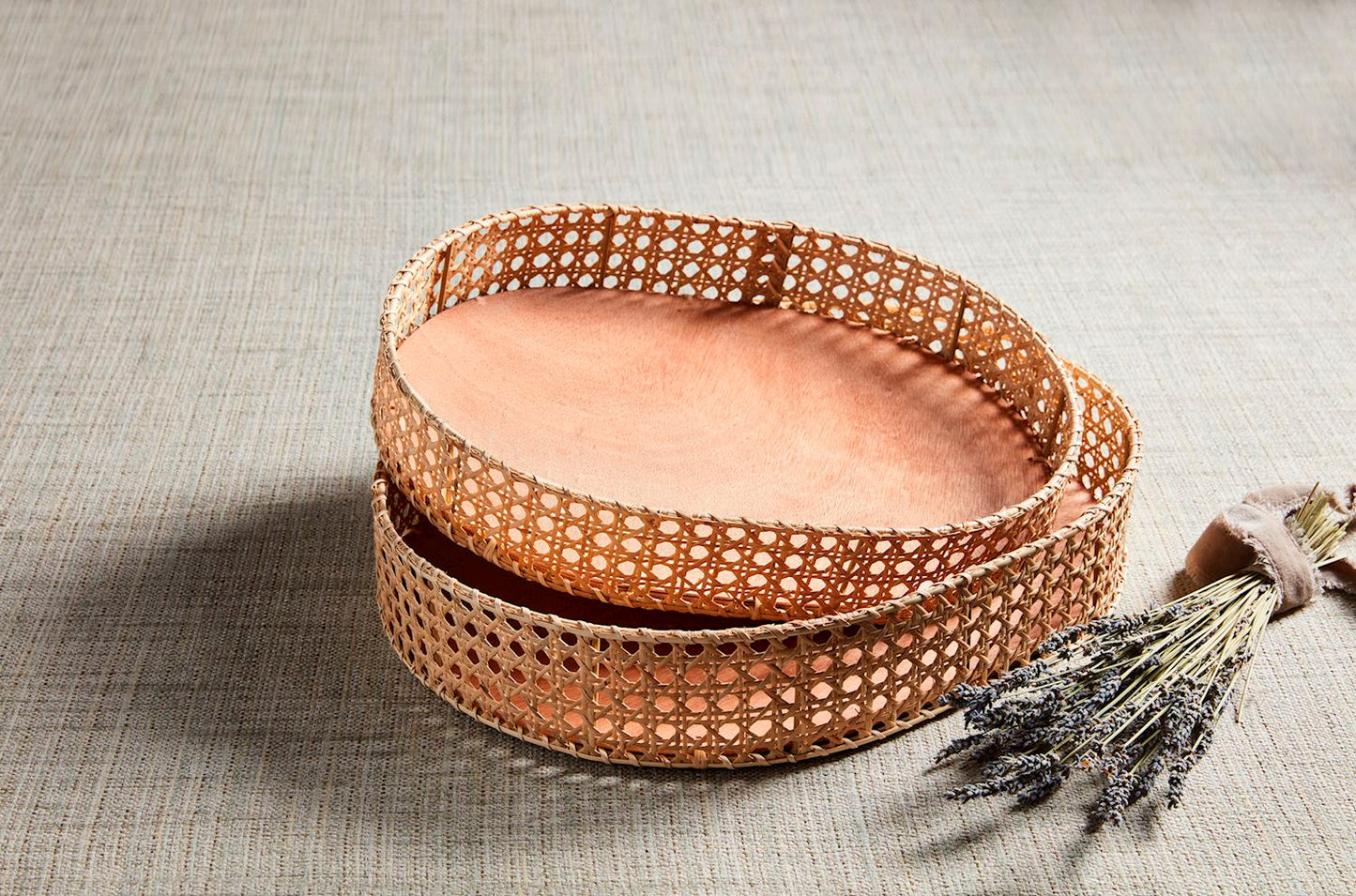 The Porch Mud Pie Cane Tray Set