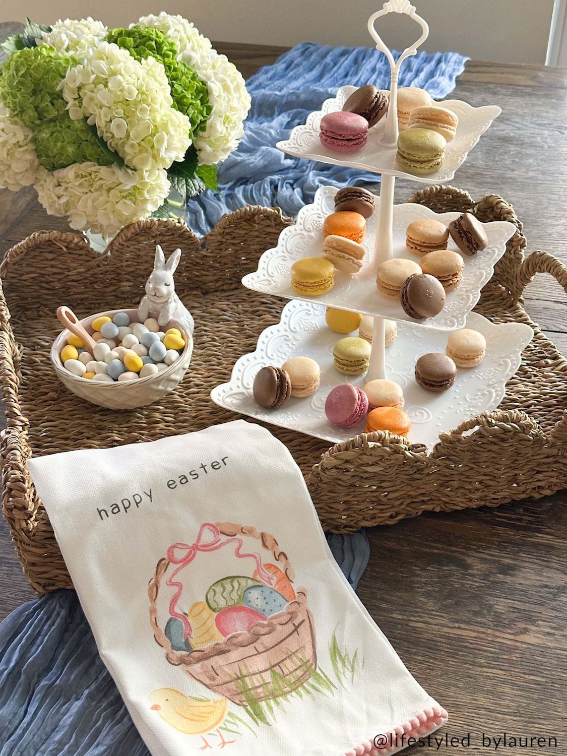 The Porch Mud Pie Happy Easter Basket Tea Towel