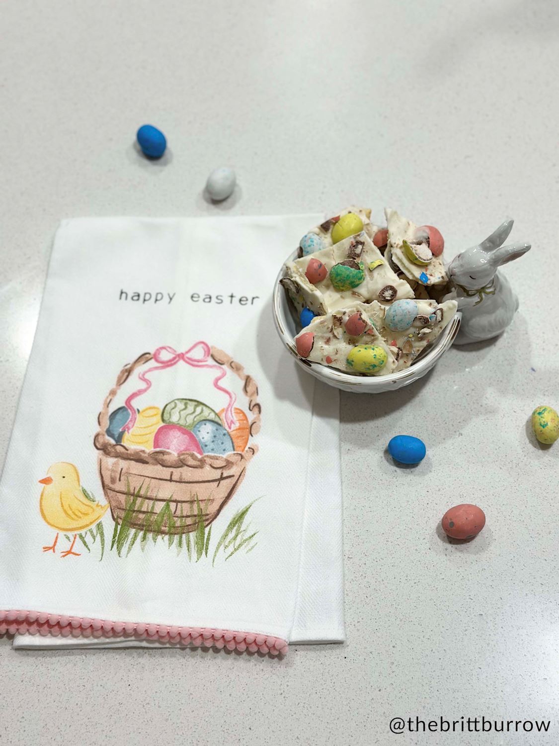 The Porch Mud Pie Happy Easter Basket Tea Towel