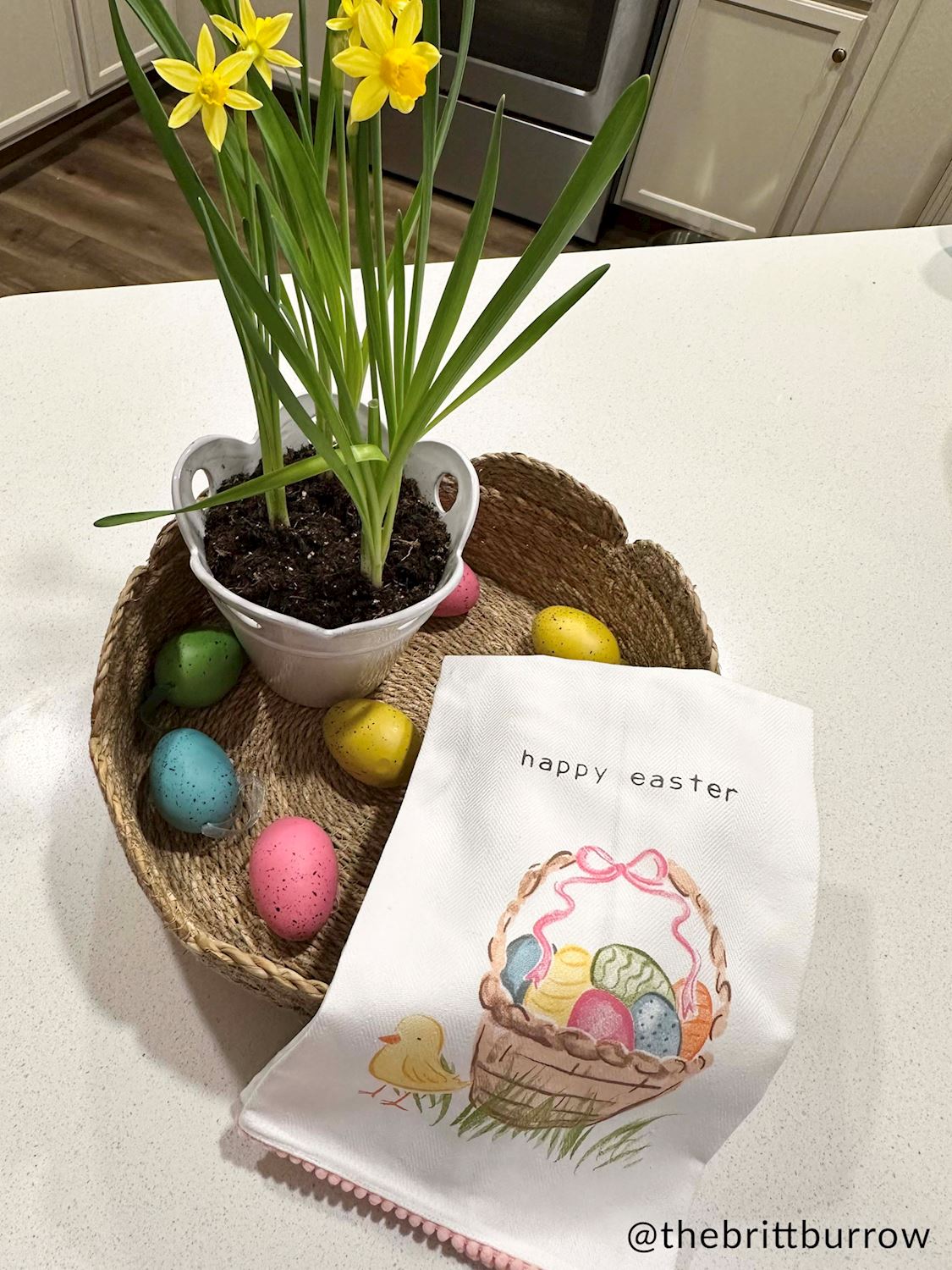 The Porch Mud Pie Happy Easter Basket Tea Towel