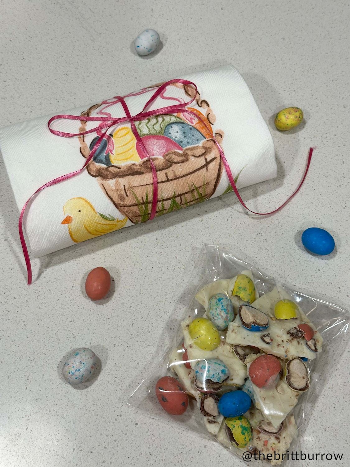The Porch Mud Pie Happy Easter Basket Tea Towel