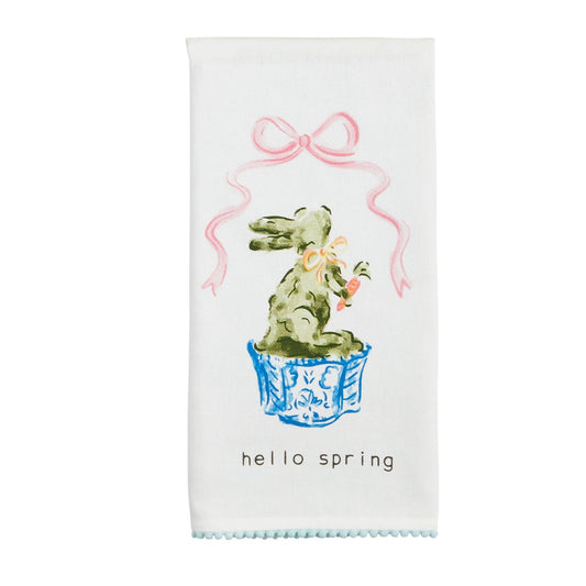The Porch Mud Pie Hello Spring Topiary Tea Towel