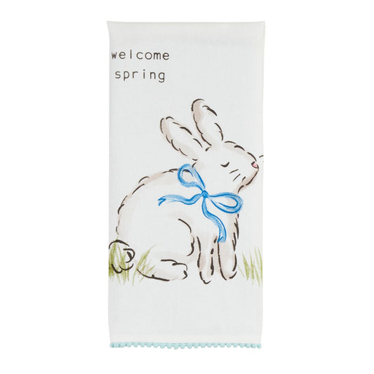 The Porch Mud Pie Welcome Spring Bunny Tea Towel
