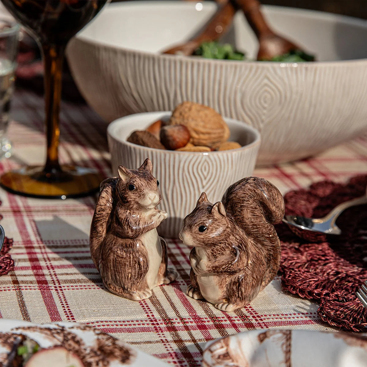 Juliska Clever Ceatures Squirrel Salt and Pepper Shakers Set/2pc