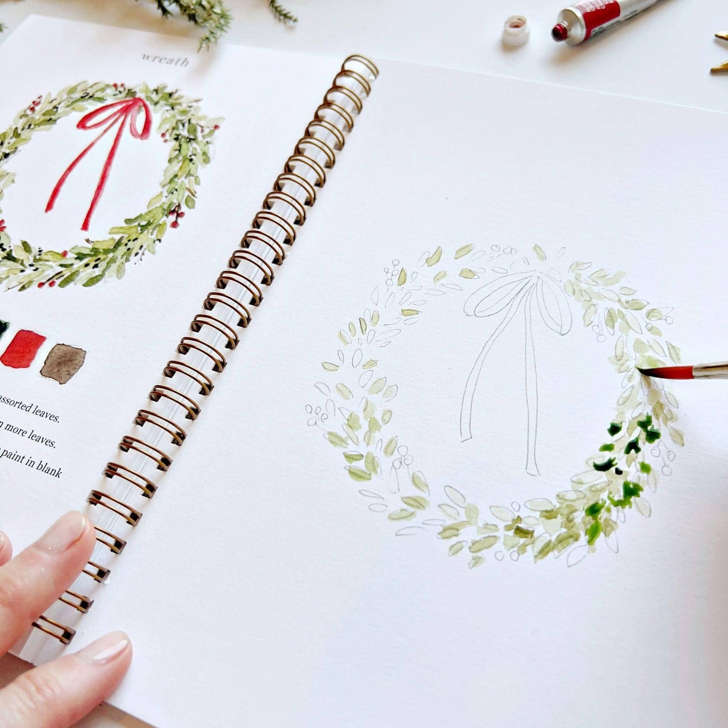 The Porch Christmas watercolor workbook