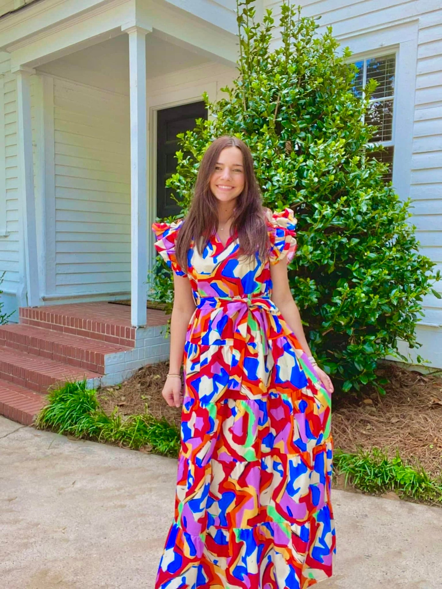 Charleston Charm Red Multi Color Mix Dress