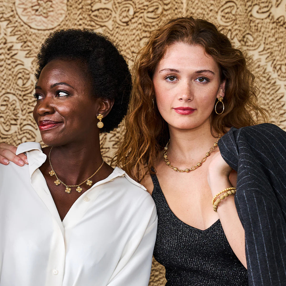 Capucine De Wulf Berry Clover Drop Earrings- Gold