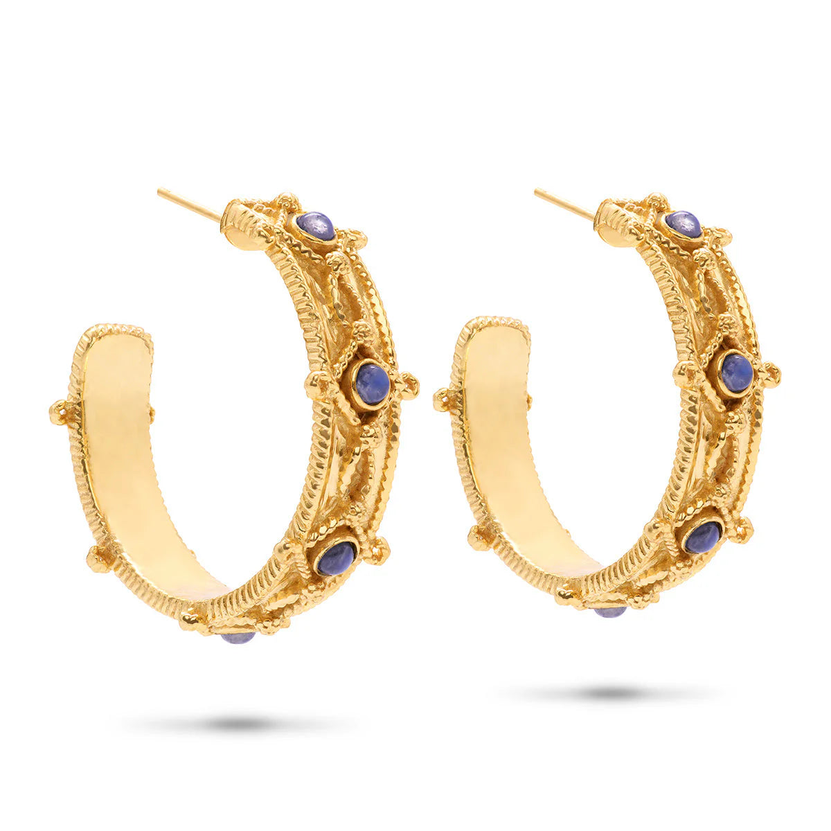 Capucine De Wulf Victoria Hoop Earrings- Gold/Blue