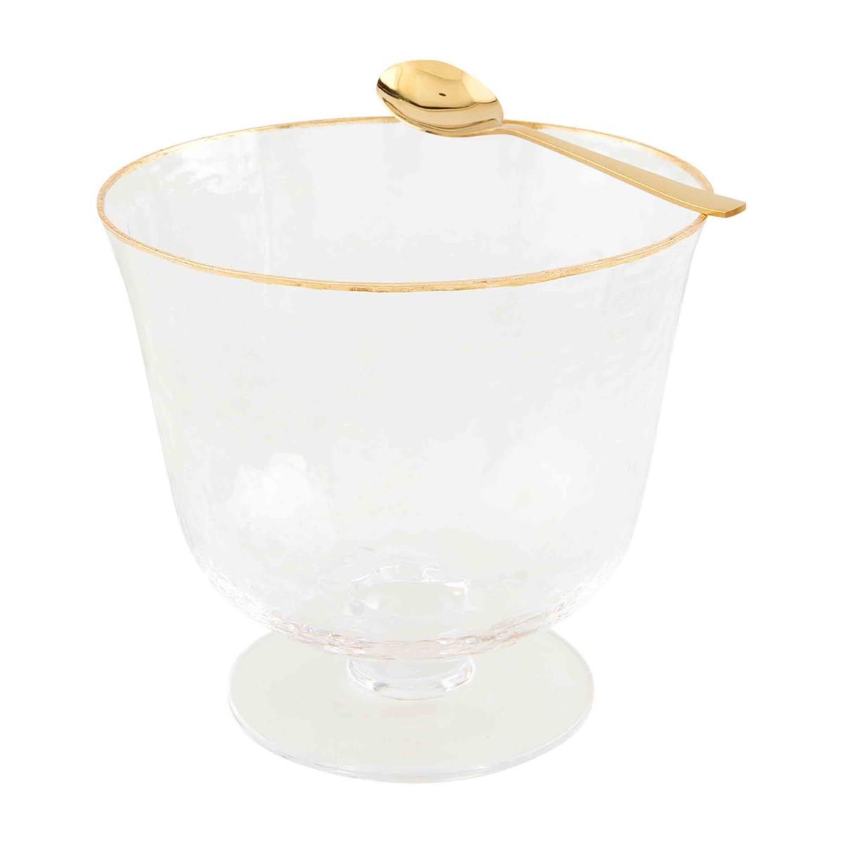 The Porch Mud Pie Gold Edge Pedestal Bowl Set
