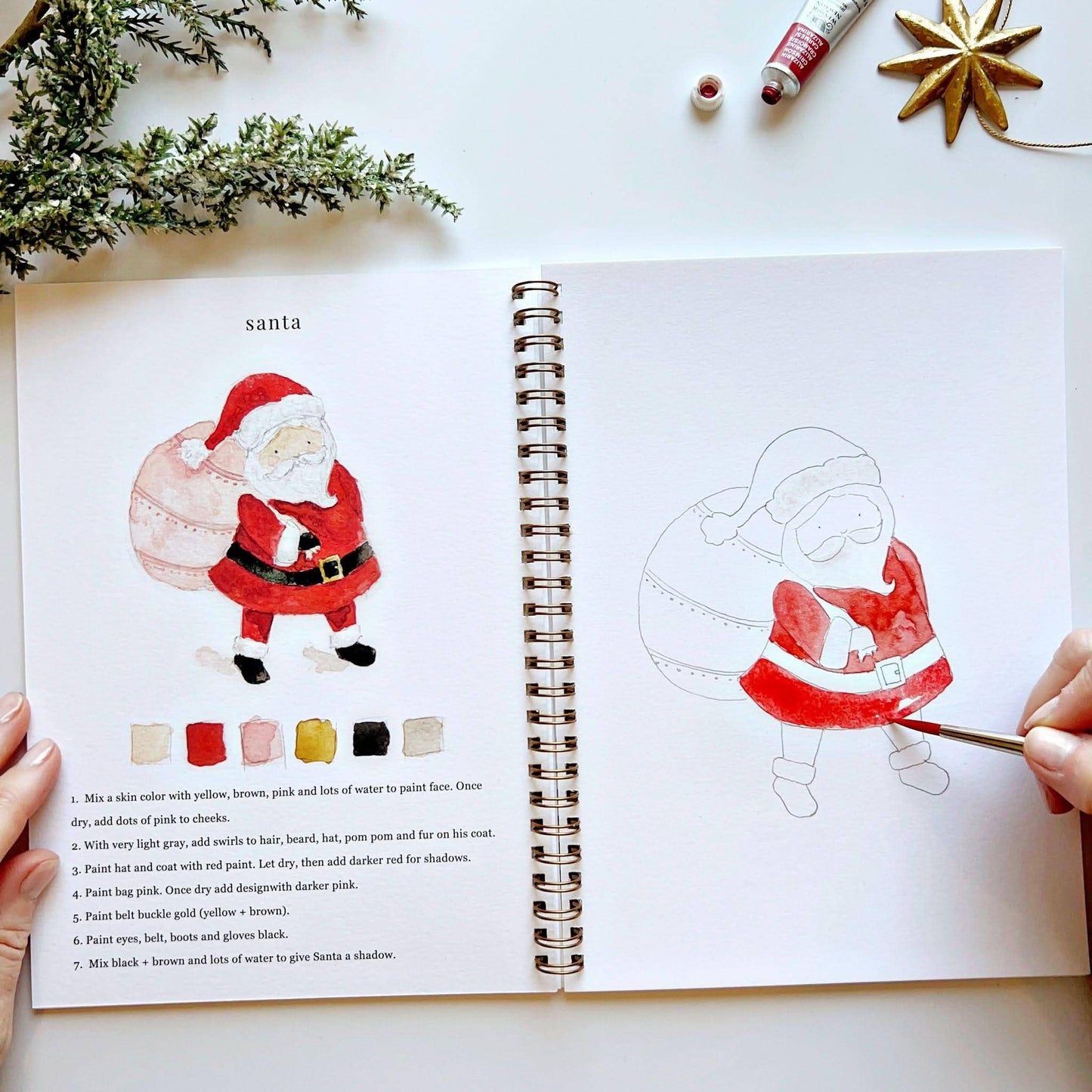 The Porch Christmas watercolor workbook