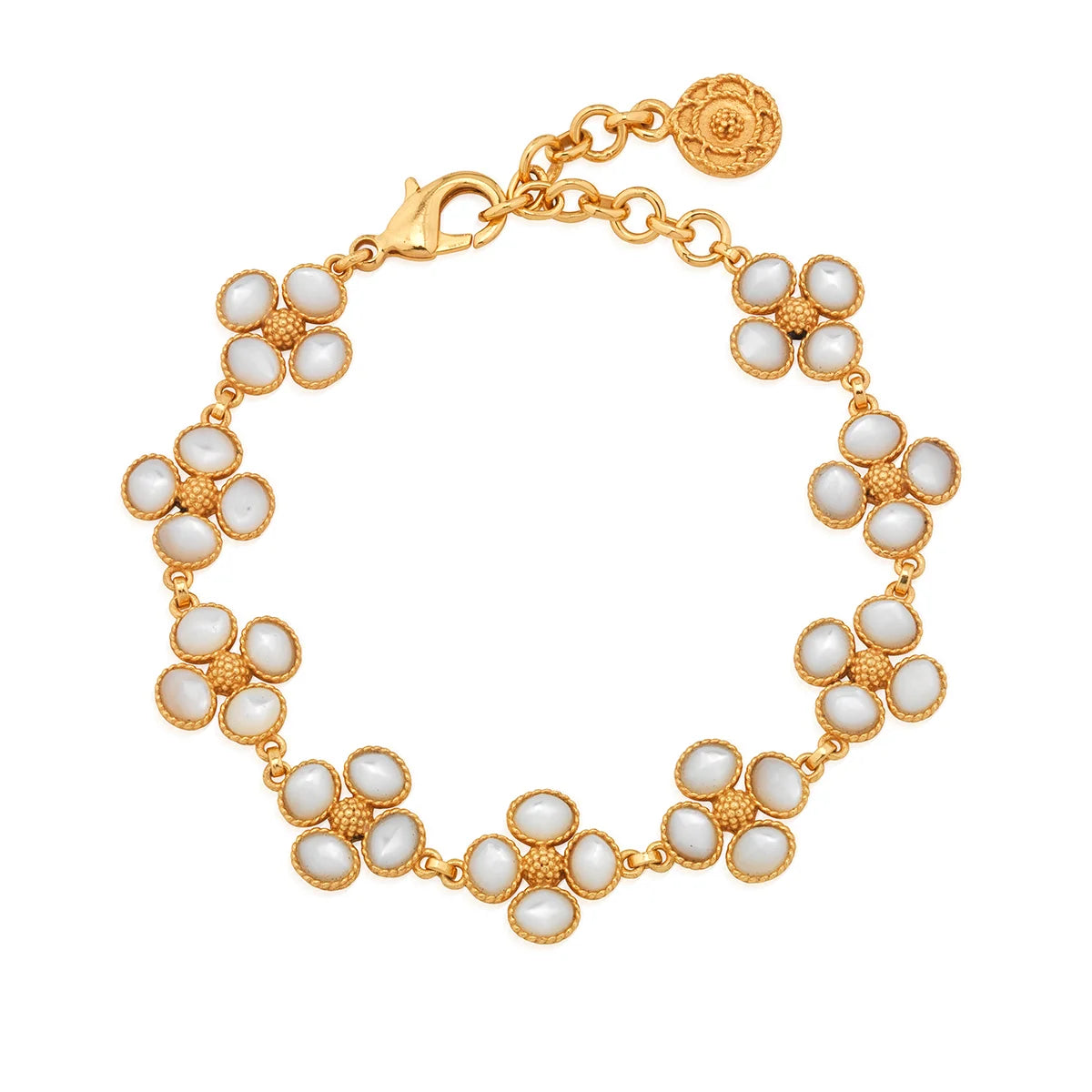 Capucine De Wulf Berry Clover Link Bracelet, 7"+2" - MOP
