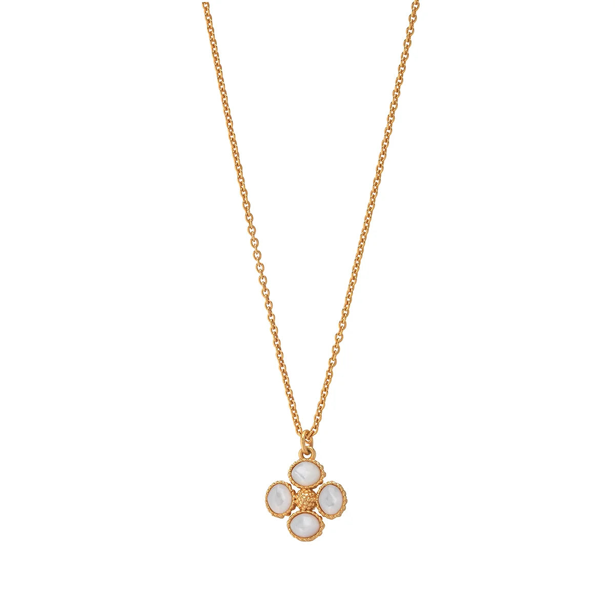 Capucine De Wulf Clover Double Sided Charm Necklace, 16"+2" - MOP