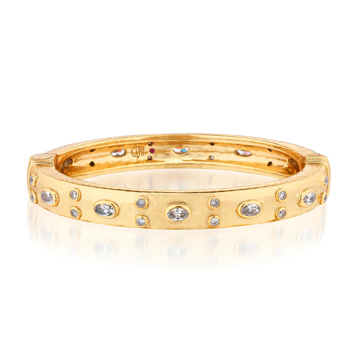 Capucine De Wulf Maharani Hinged Bangle - Clear Cubic Zirconia