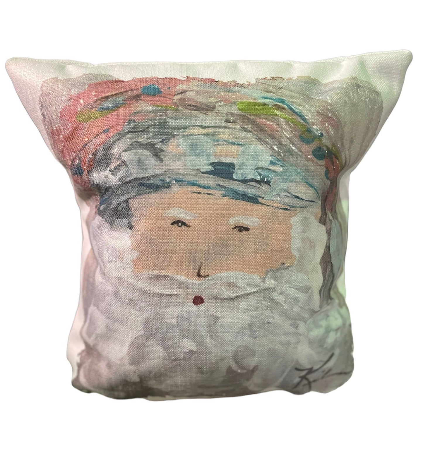 The Porch Ga Santa Face Pink Hat Pillow