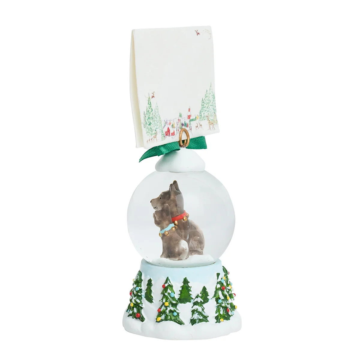 North Pole Husky Snow Globe Place Card Holder